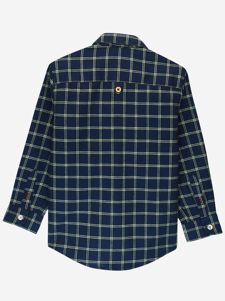 Navy Flannel Double Pocket Casual Shirt Brumano Pakistan