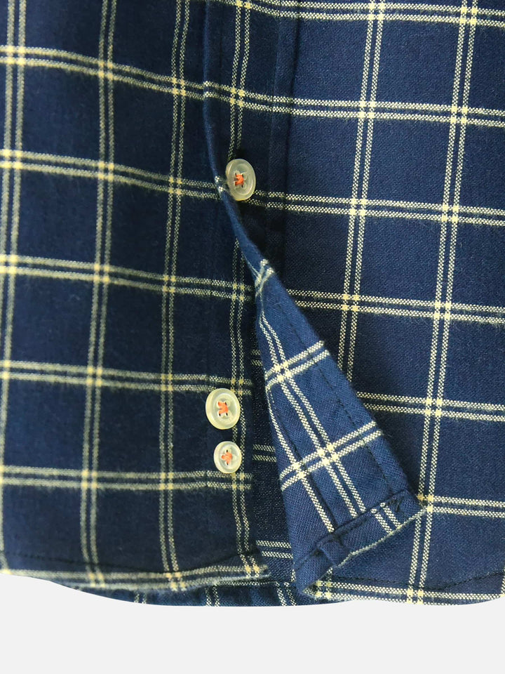 Navy Flannel Double Pocket Casual Shirt Brumano Pakistan