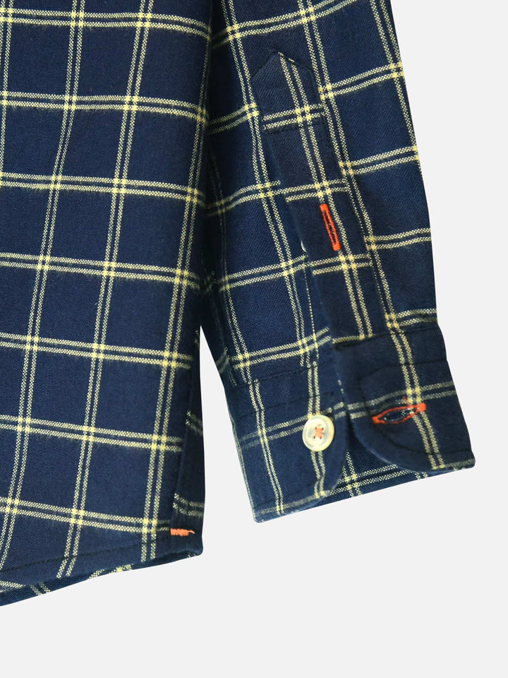 Navy Flannel Double Pocket Casual Shirt Brumano Pakistan