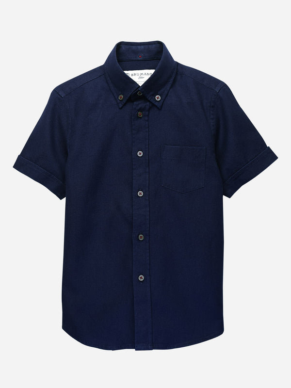 Navy Indigo Dyed Short Sleeve Shirt Brumano Pakistan