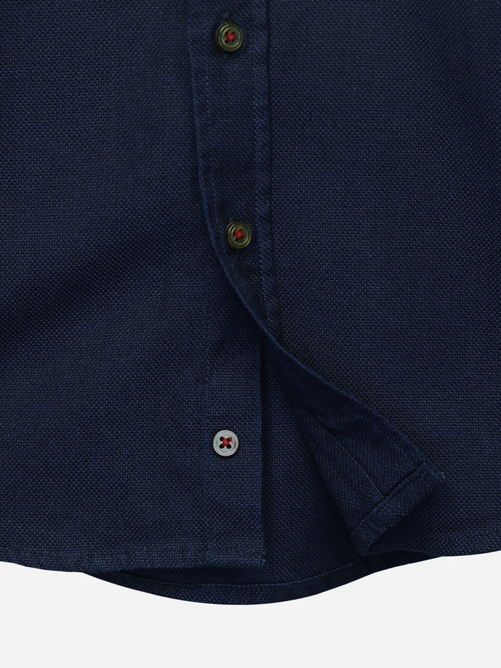 Navy Indigo Dyed Short Sleeve Shirt Brumano Pakistan