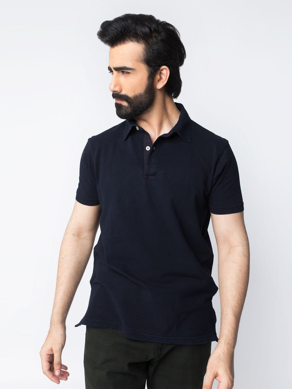 Navy Pique Polo