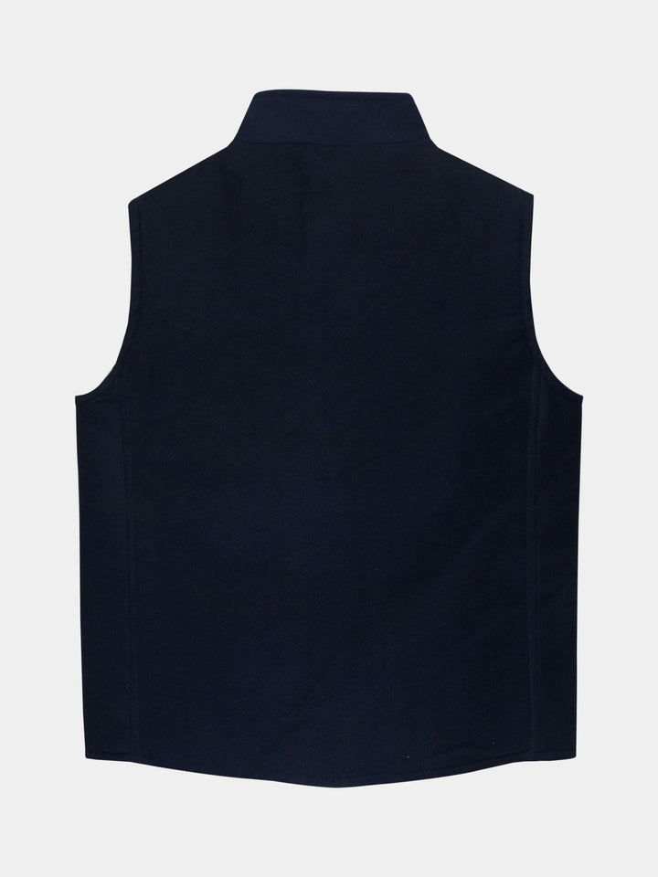 Navy Structured Quilted Casual Sleeveless Vest Brumano Pakistan