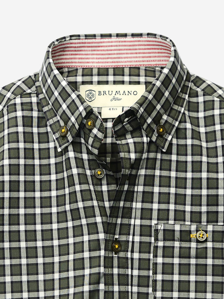 Olive Green Checkered Casual Shirt Brumano Pakistan