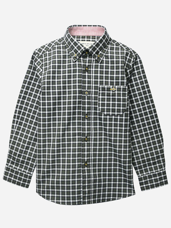 Olive Green Checkered Casual Shirt Brumano Pakistan