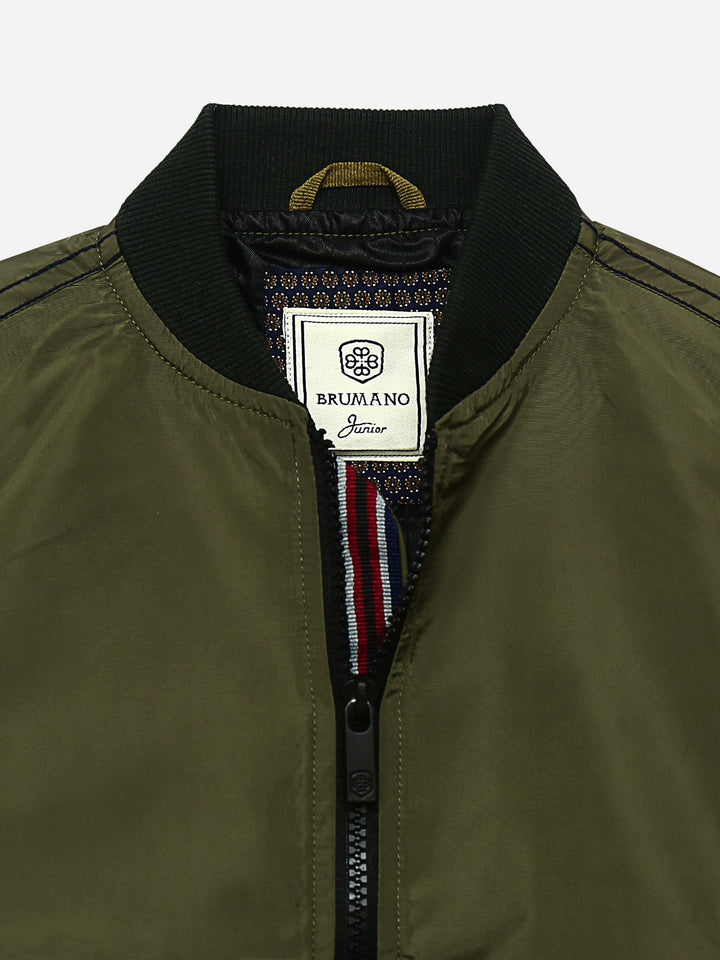 Olive Green Light Weight Casual Bomber Jacket Brumano Pakistan