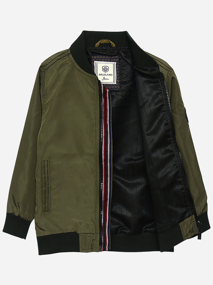 Olive Green Light Weight Casual Bomber Jacket Brumano Pakistan