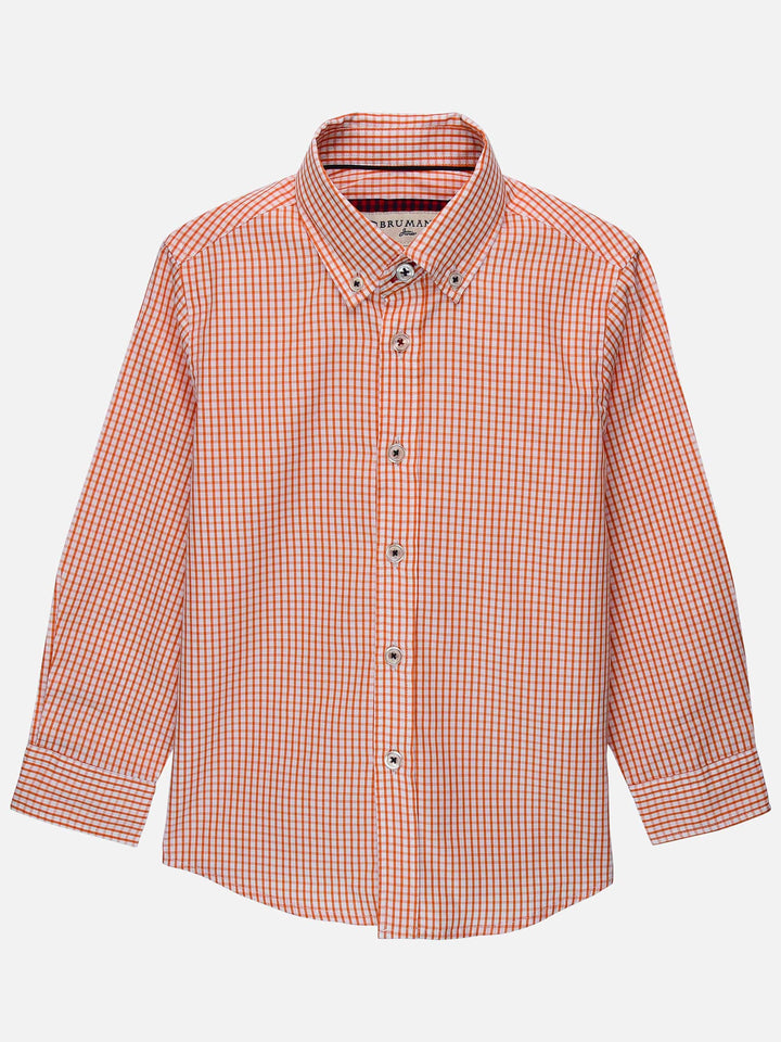 Orange Gingham Casual Shirt Brumano Pakistan