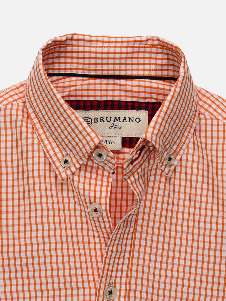 Orange Gingham Casual Shirt Brumano Pakistan