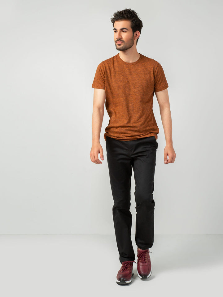 Orange Marl Crew Neck T-Shirt Brumano Pakistan