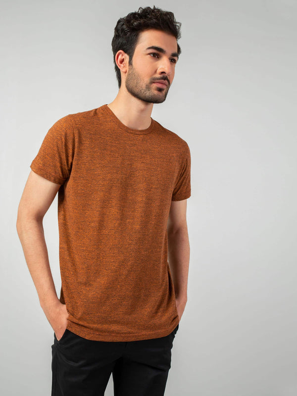 Orange Marl Crew Neck T-Shirt Brumano Pakistan