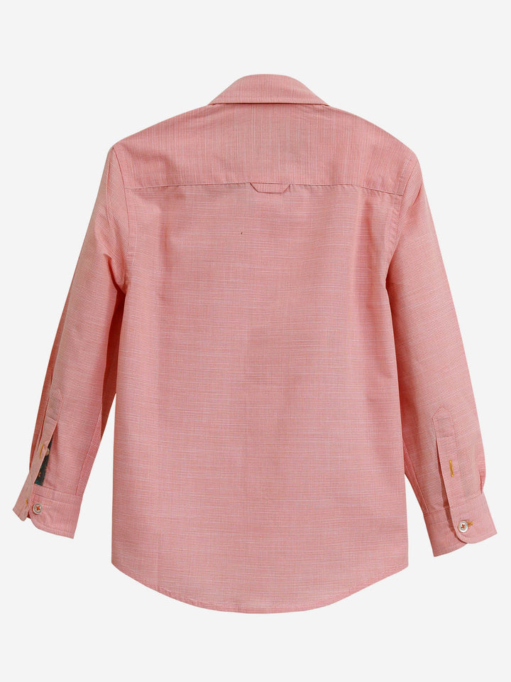 Orange Micro Textured Casual Shirt