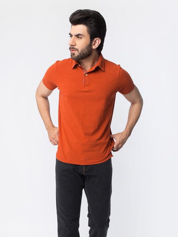 Orange Pique Polo