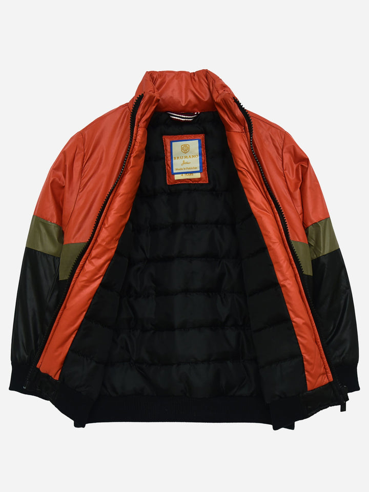 Orange & Black Casual Kids Puffer Jacket Brumano Pakistan