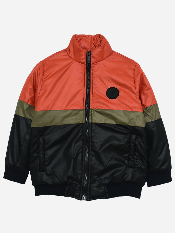 Orange & Black Casual Kids Puffer Jacket Brumano Pakistan