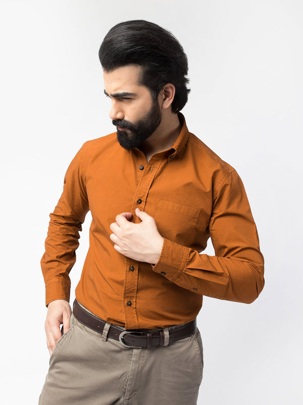 Orange Over-Dyed Shirt