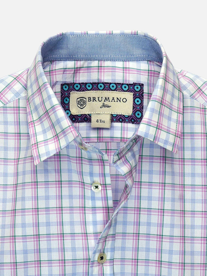 Pink Casual Check Shirt Brumano Pakistan