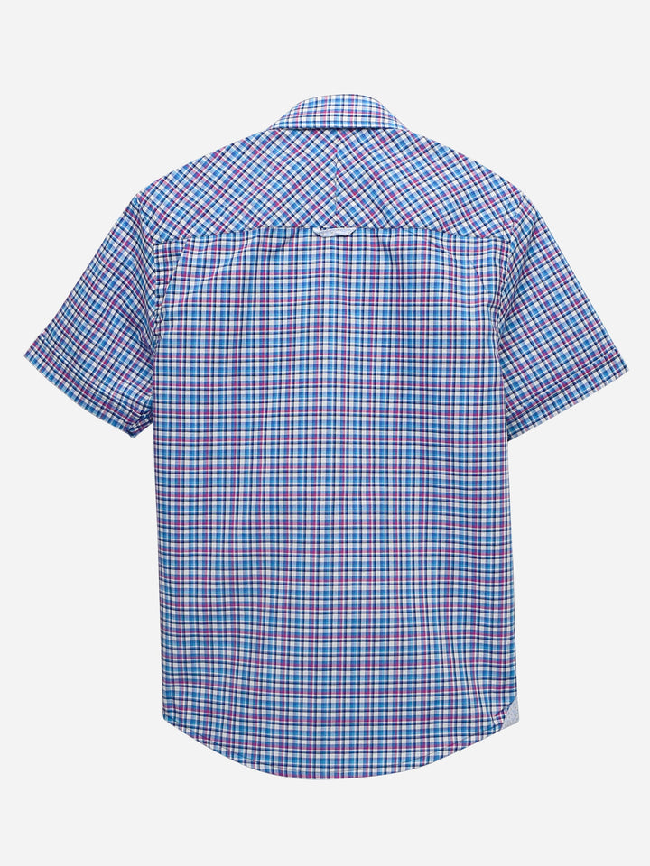 Purple & Blue Checkered Short Sleeve Casual Shirt Brumano Pakistan