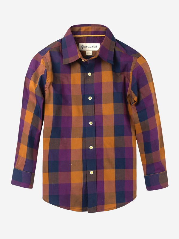 Purple Casual Check Shirt