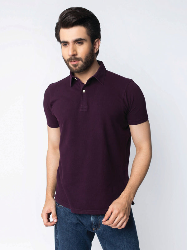 Purple Pique Polo