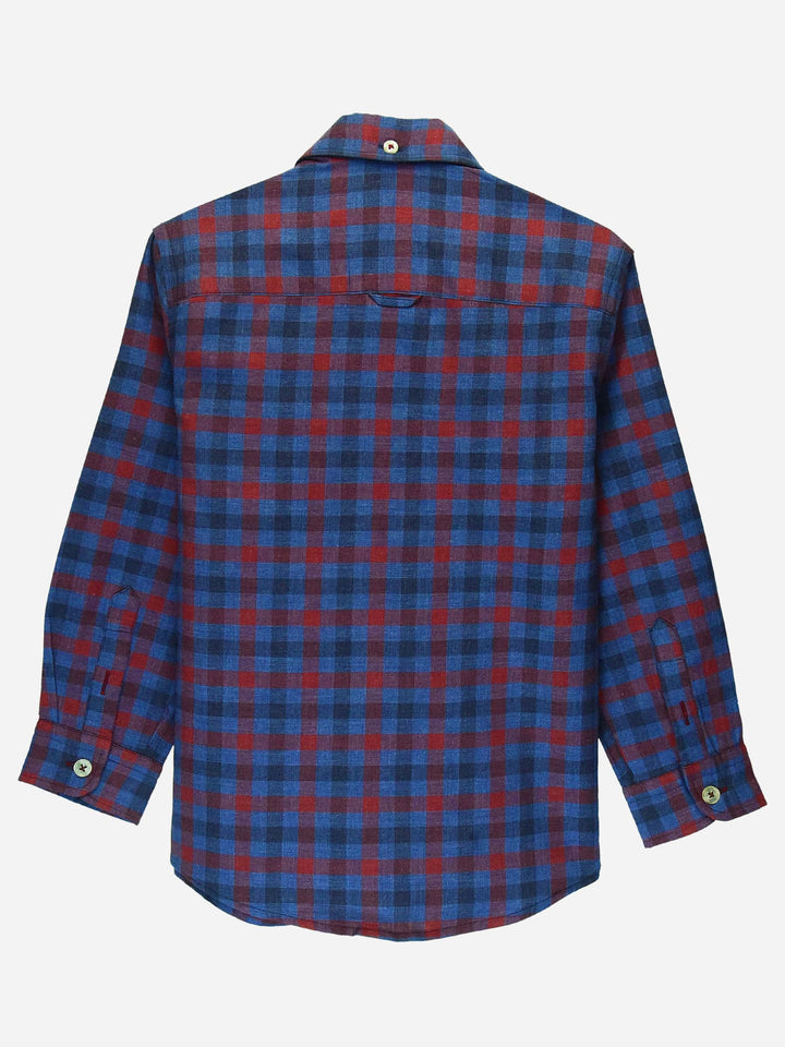 Red & Blue Casual Checkered Shirt Brumano Pakistan