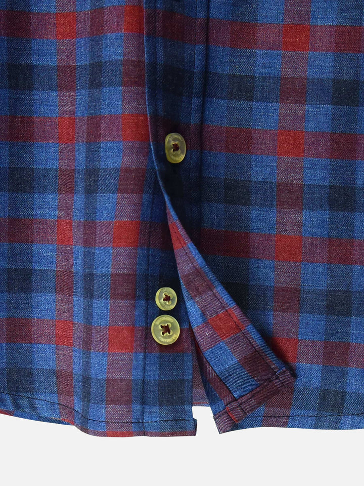 Red & Blue Casual Checkered Shirt Brumano Pakistan