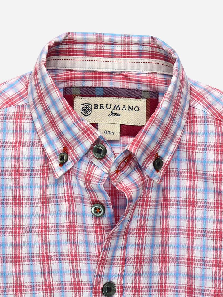 Red & Blue Long Sleeve Casual Shirt Brumano Pakistan