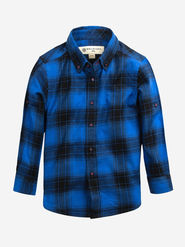 Royal Blue Casual Check Shirt