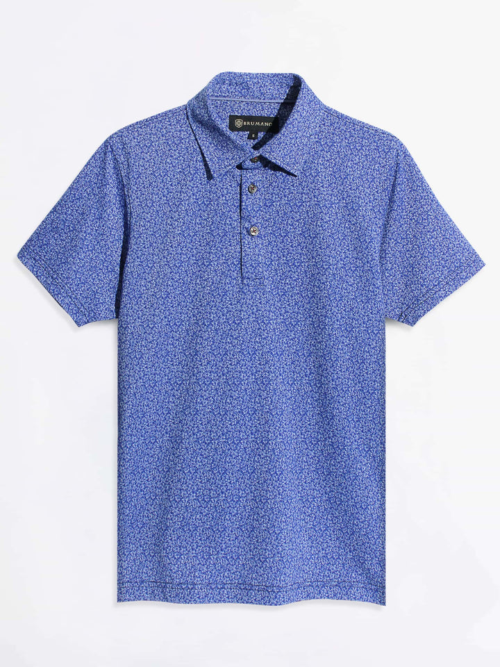 Royal Blue Floral Printed Polo