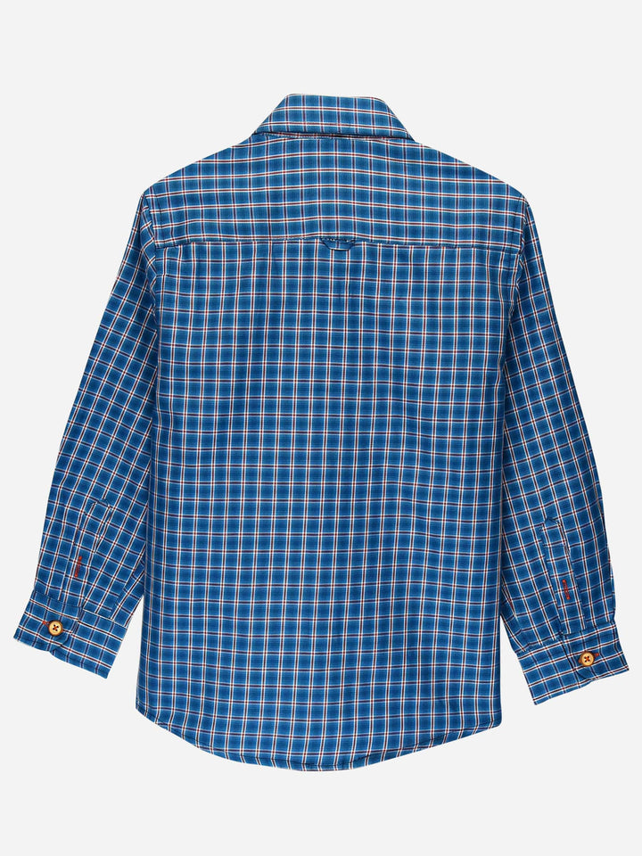 Teal Blue Casual Check Shirt Brumano Pakistan