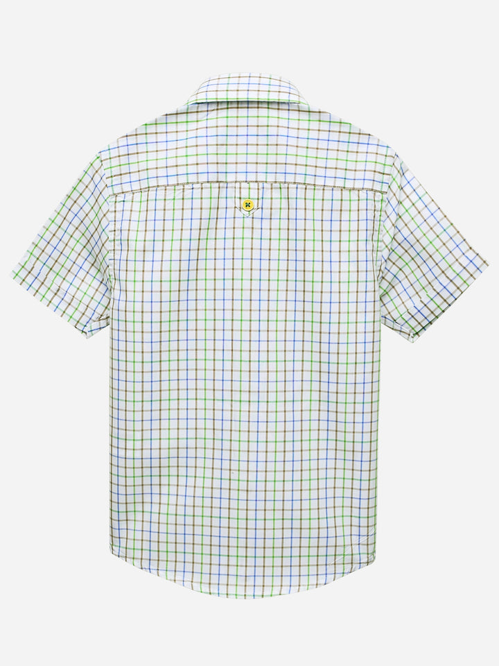 White & Green Casual Checkered Shirt Brumano Pakistan