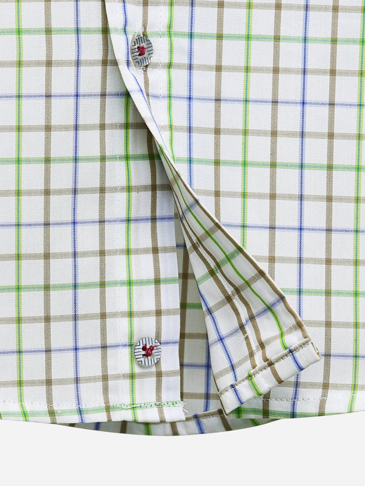 White & Green Casual Checkered Shirt Brumano Pakistan